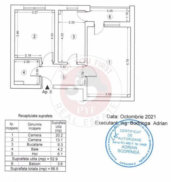 Exigent Plaza | 2 camere | 55mp | decomandat | B10516